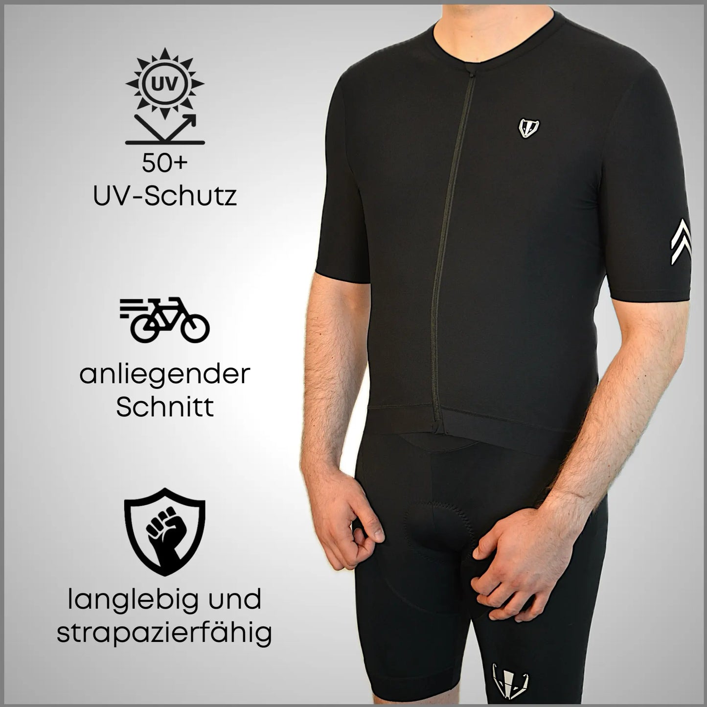 DACHS Radtrikot (Herren) – Kurzarm – Schwarz