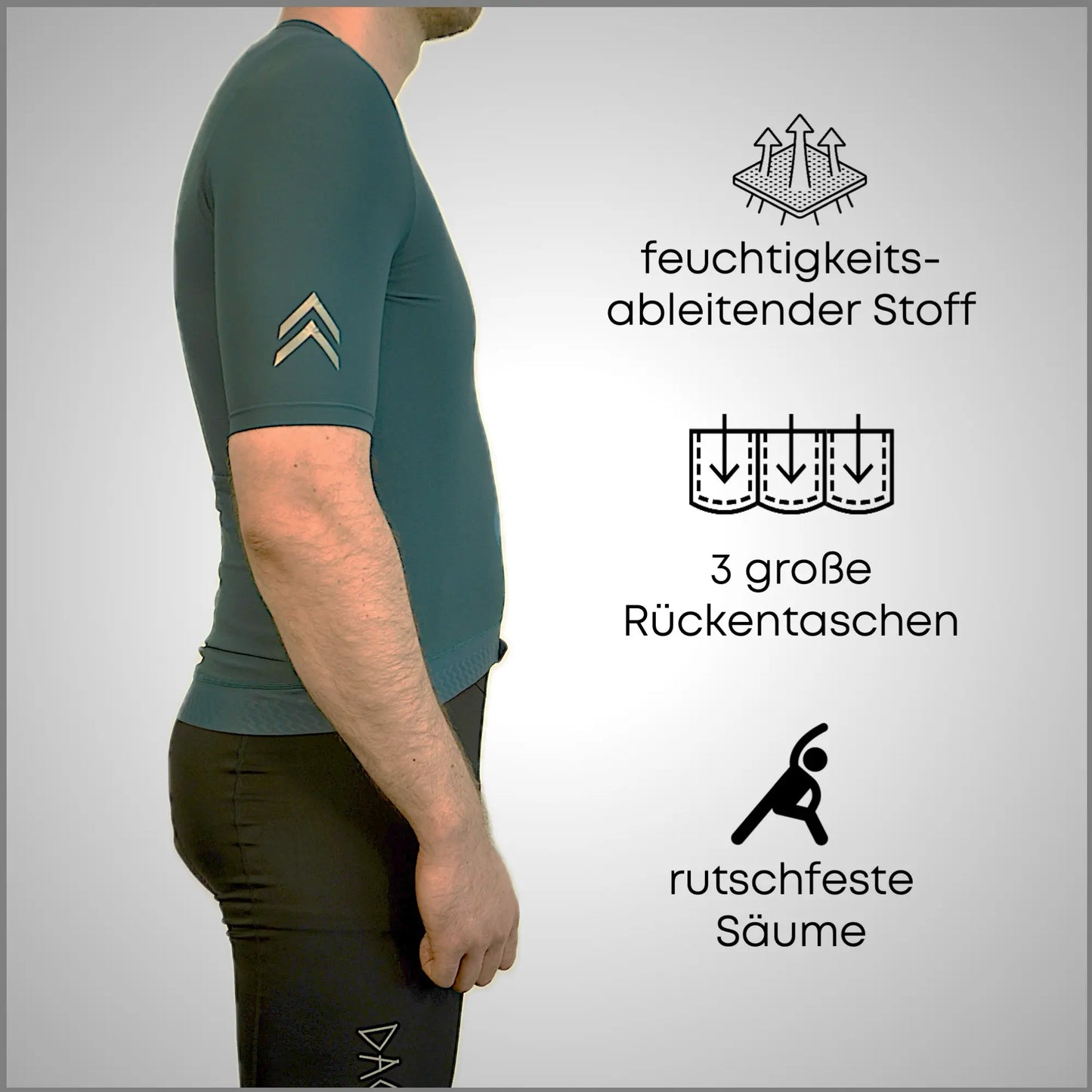 DACHS Radtrikot (Herren) – Kurzarm – Petrol