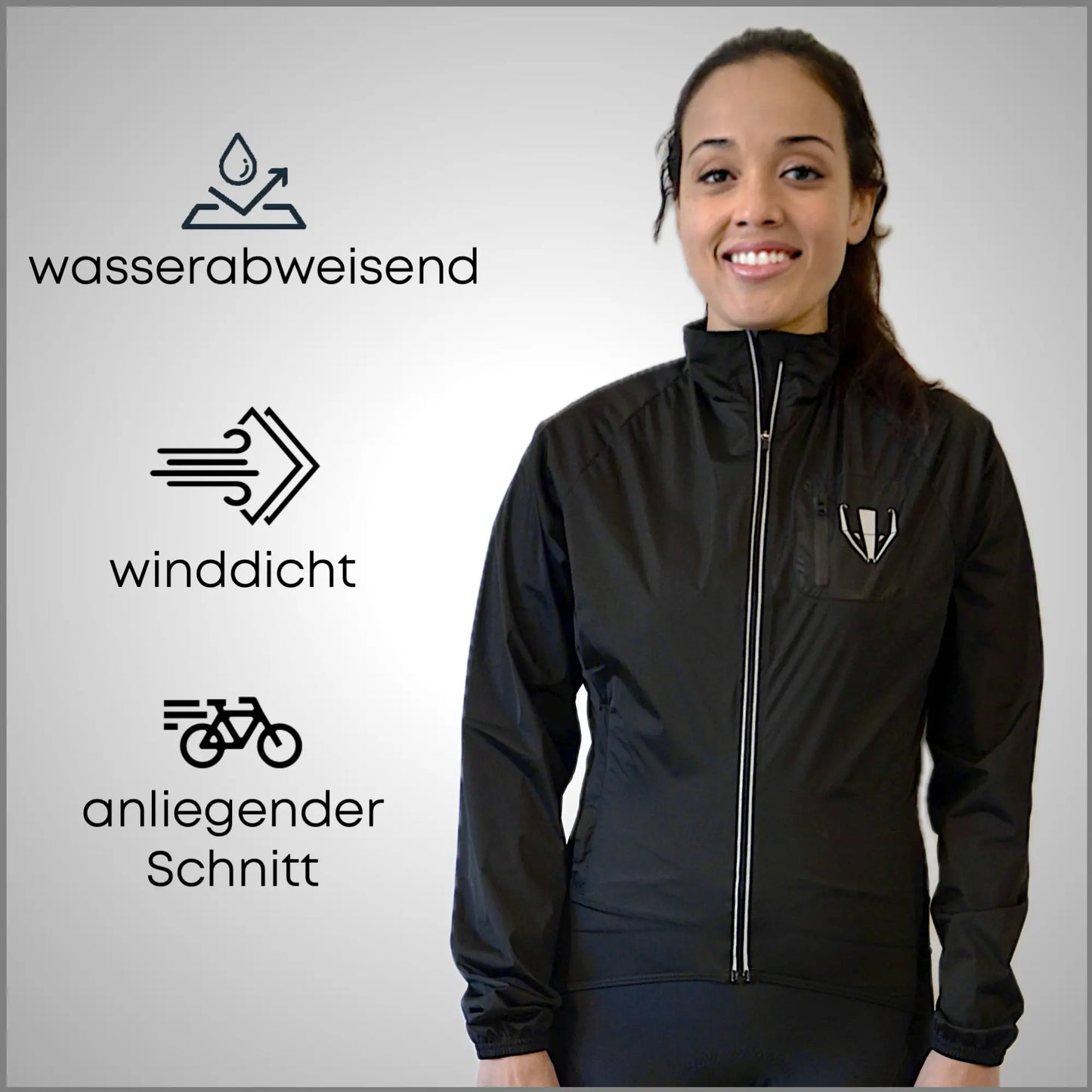 DACHS Radsport Jacke (Damen) - Ultraleicht, Wasserabweisend, Winddicht & Packbar