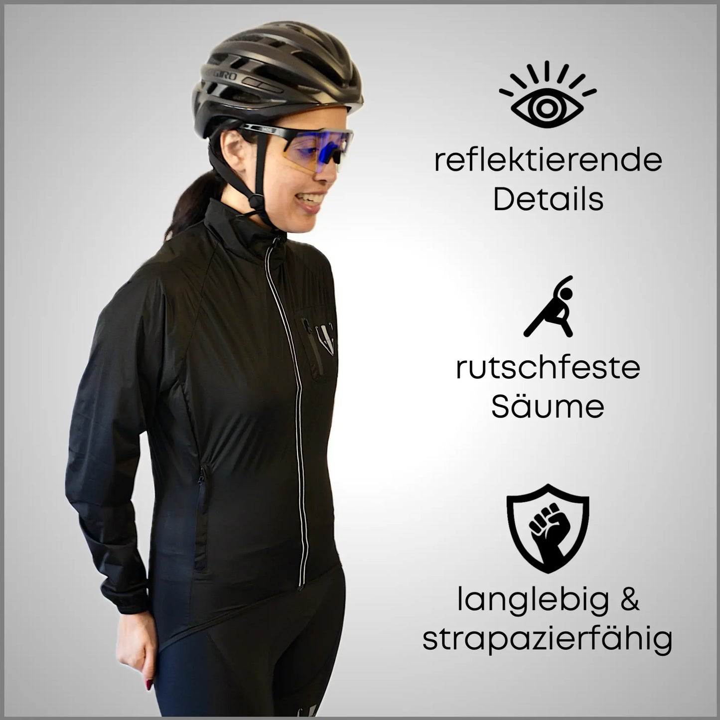 DACHS Radsport Jacke (Damen) - Ultraleicht, Wasserabweisend, Winddicht & Packbar
