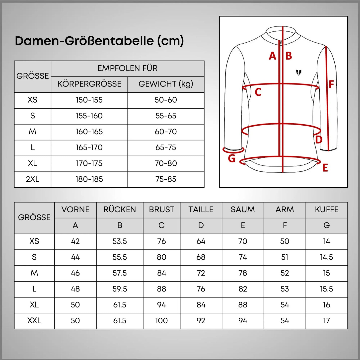 DACHS langes Radtrikot (Damen) – Langarm – Schwarz