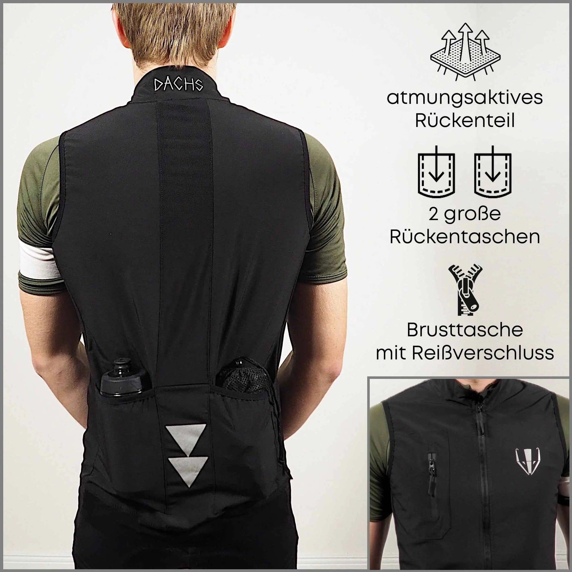 DACHS Radsport Gilet (Damen) – Slim-Fit Radweste – Dachs Sport