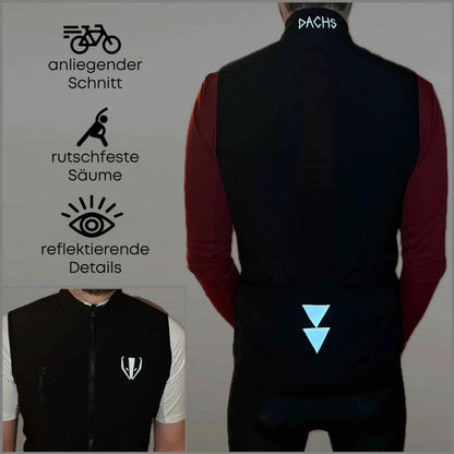 DACHS Cycling Gilet Mens - Slim-Fit Cycling Vest DACHS Road-cycling - Radsport