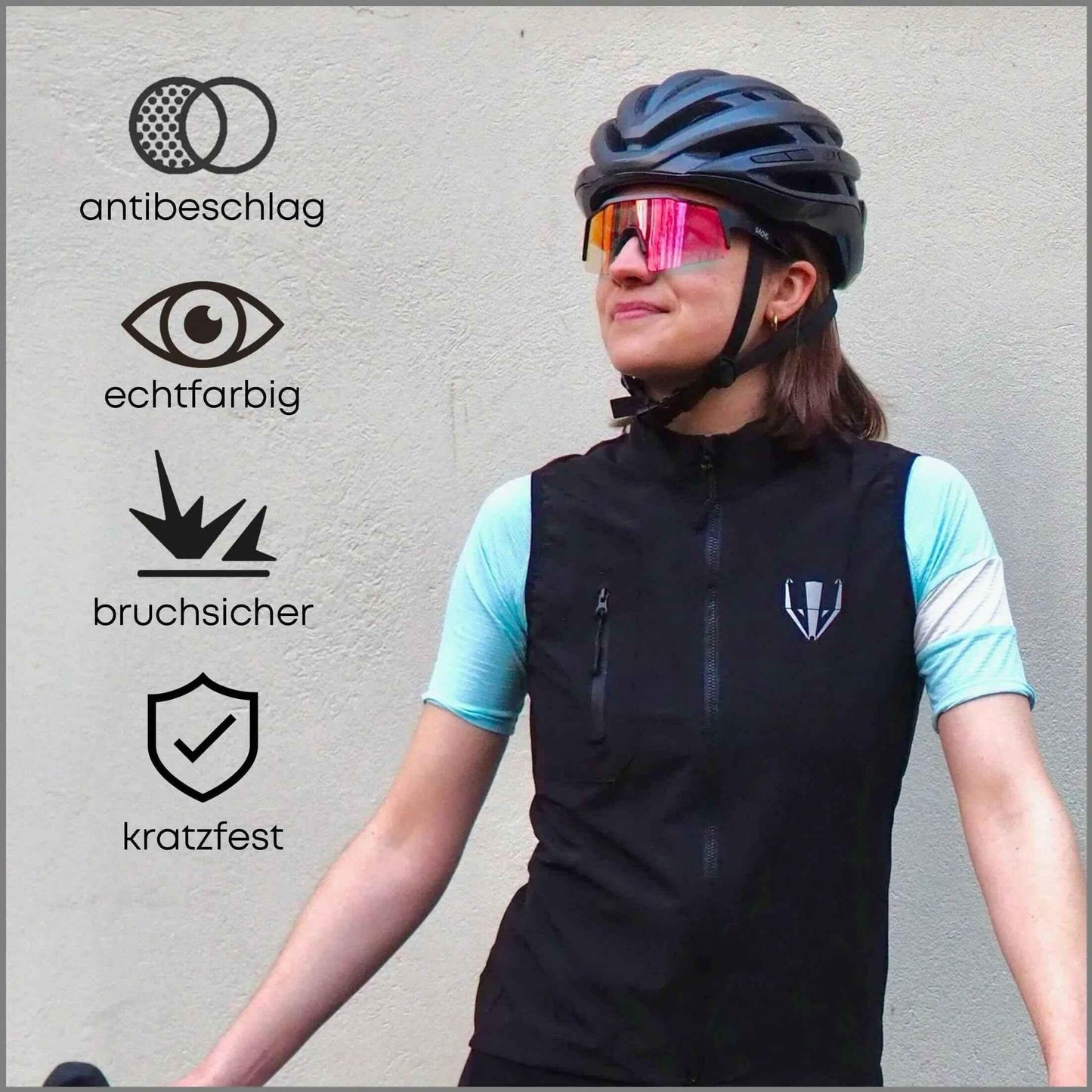 DACHS Photochromic Sunglasses - Self-Tinting UV400 Unisex Cycling Glasses - Red/Blue DACHS Road-cycling - Radsport