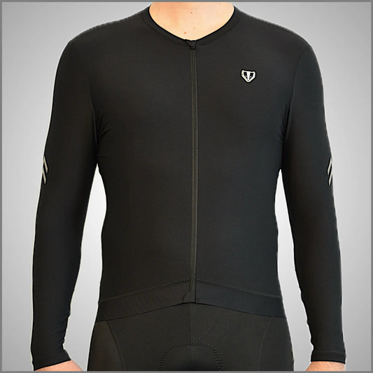 DACHS langes Radtrikot (Herren) – Langarm – Schwarz