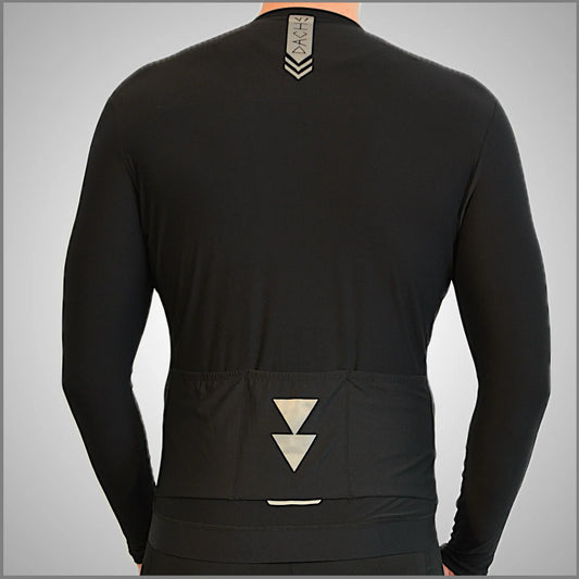 DACHS langes Radtrikot (Herren) – Langarm – Schwarz