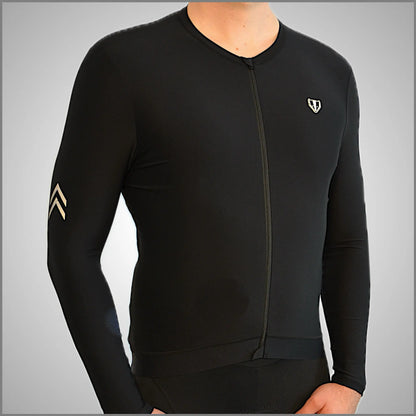 DACHS langes Radtrikot (Herren) – Langarm – Schwarz