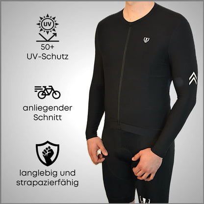 DACHS langes Radtrikot (Herren) – Langarm – Schwarz