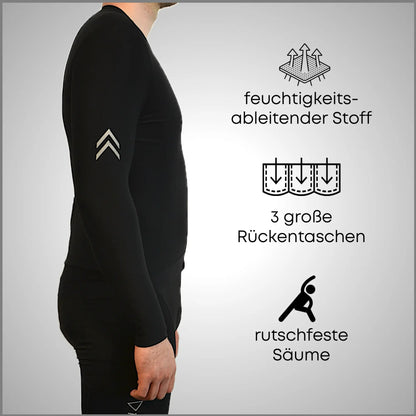 DACHS langes Radtrikot (Herren) – Langarm – Schwarz