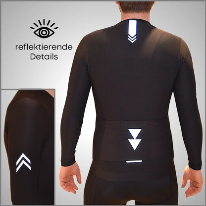 DACHS langes Radtrikot (Herren) – Langarm – Schwarz