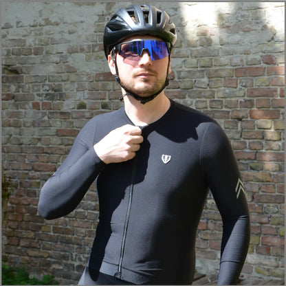 DACHS langes Radtrikot (Herren) – Langarm – Schwarz