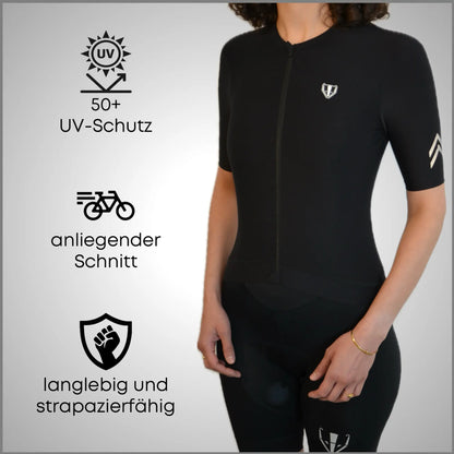 DACHS Radtrikot (Damen) – Kurzarm – Schwarz