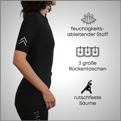 DACHS Radtrikot (Damen) – Kurzarm – Schwarz