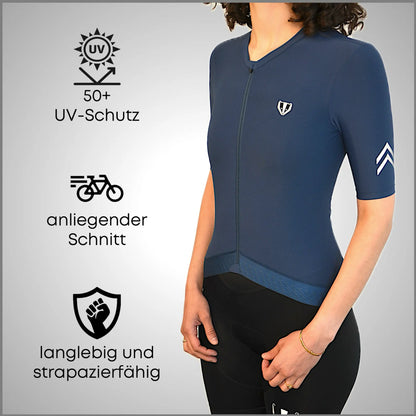 DACHS Radtrikot (Damen) – Kurzarm – Blau