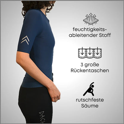 DACHS Radtrikot (Damen) – Kurzarm – Blau