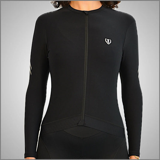DACHS langes Radtrikot (Damen) – Langarm – Schwarz