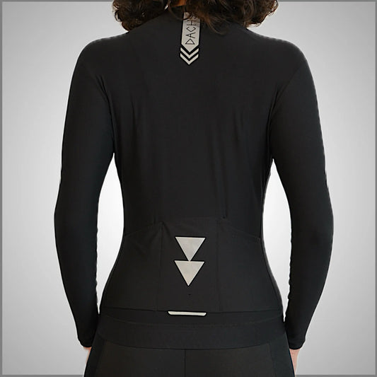 DACHS langes Radtrikot (Damen) – Langarm – Schwarz