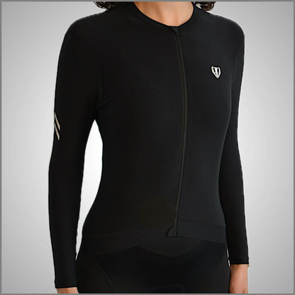 DACHS langes Radtrikot (Damen) – Langarm – Schwarz