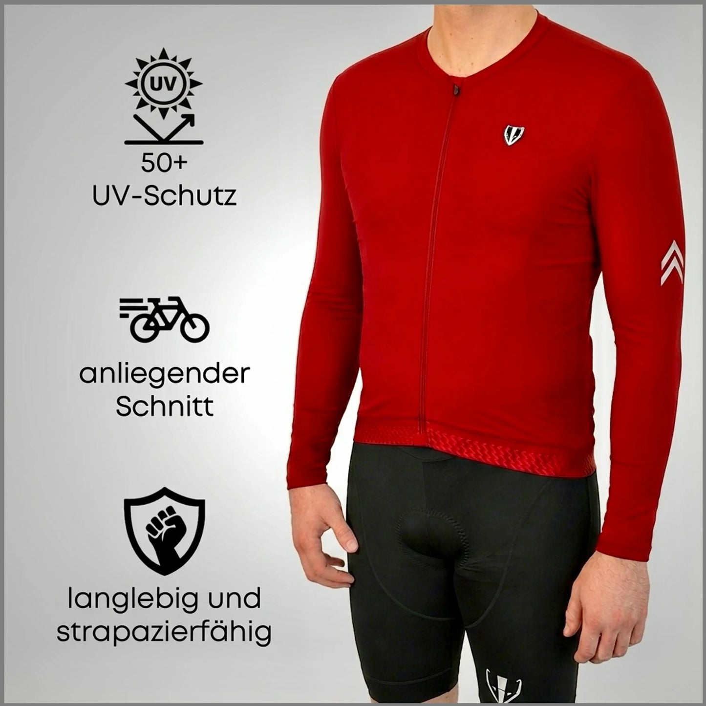 DACHS Cycling Long Jersey (Mens) – Long Sleeve – Red