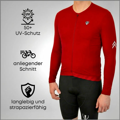 DACHS Cycling Long Jersey (Mens) – Long Sleeve – Red