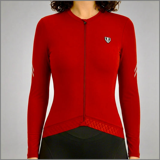 DACHS Langes Radtrikot (Damen) – Langarm – Rot
