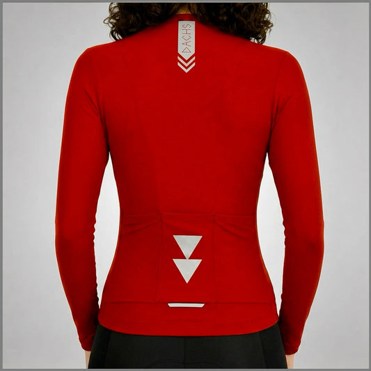 DACHS Langes Radtrikot (Damen) – Langarm – Rot